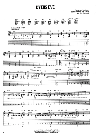 Metallica  score for Guitar