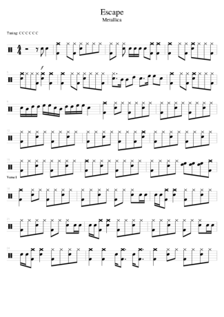 Metallica Escape score for Drums