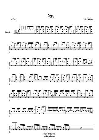 Metallica  score for Drums