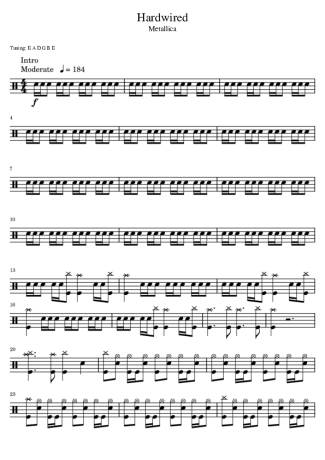 Metallica  score for Drums