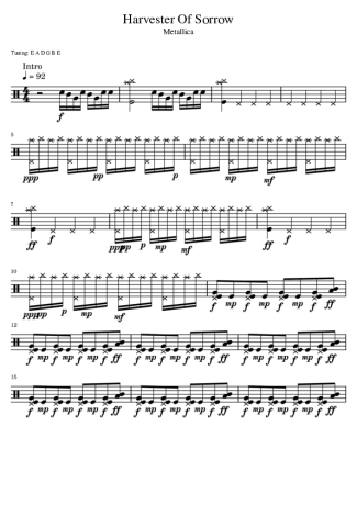 Metallica  score for Drums