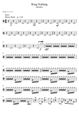 Metallica King Nothing score for Drums