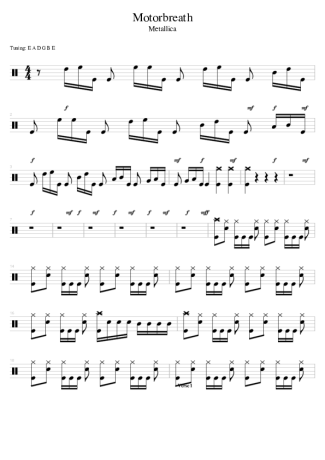 Metallica Motorbreath score for Drums