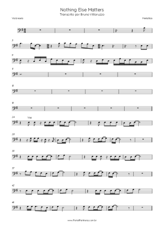 Metallica  score for Cello