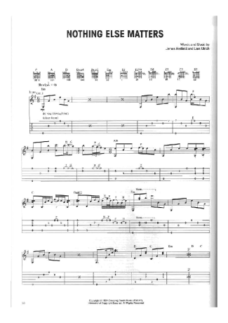 Metallica Nothing Else Matters score for Guitar