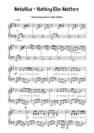 Metallica  score for Piano