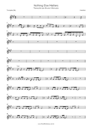 Metallica  score for Trumpet