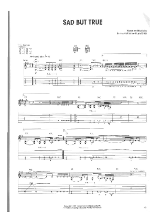 Metallica  score for Guitar