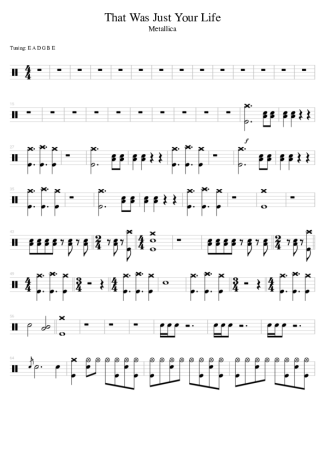 Metallica  score for Drums