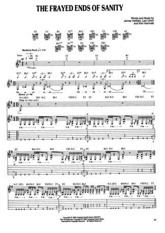 Metallica  score for Guitar