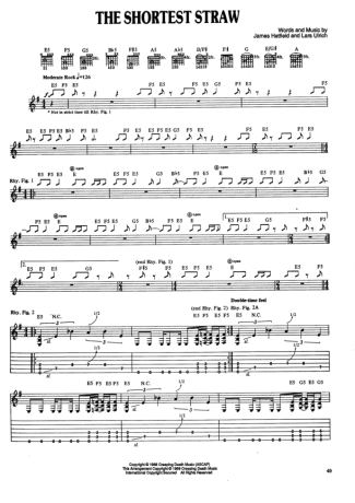 Metallica  score for Guitar