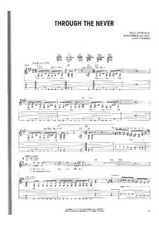 Metallica  score for Guitar