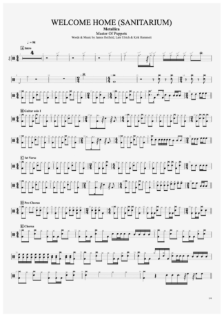 Metallica  score for Drums