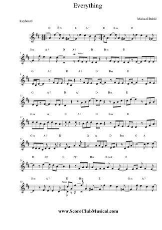 Michael Bublé  score for Keyboard