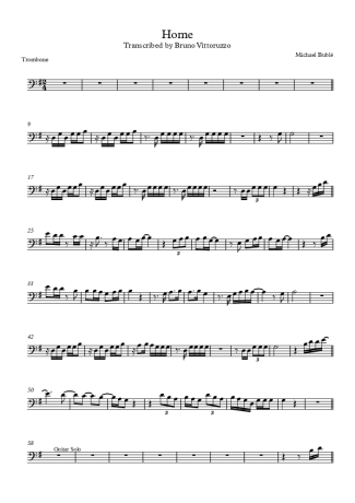 Michael Bublé Home score for Trombone