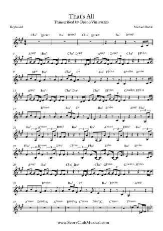 Michael Bublé  score for Keyboard