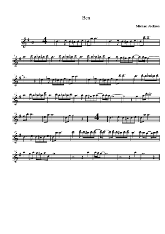 Michael Jackson  score for Clarinet (Bb)