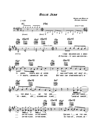 Michael Jackson  score for Keyboard