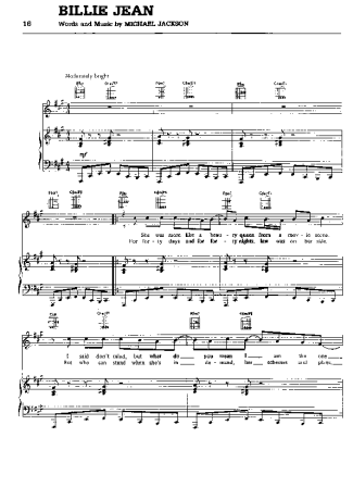 Michael Jackson  score for Piano