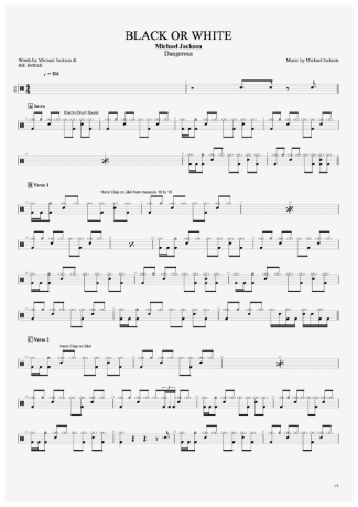 Michael Jackson  score for Drums