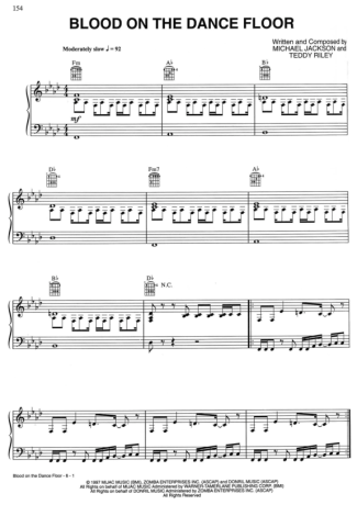 Michael Jackson  score for Piano