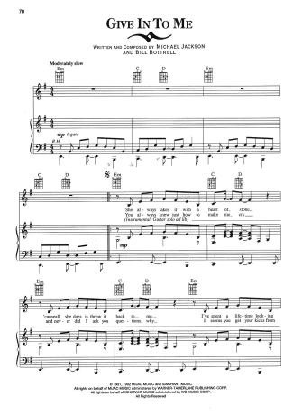 Michael Jackson  score for Piano