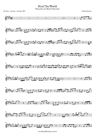 Michael Jackson  score for Clarinet (Bb)