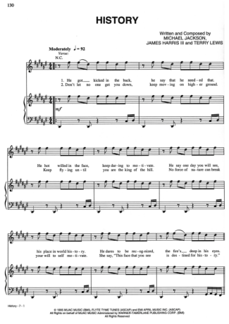 Michael Jackson History score for Piano