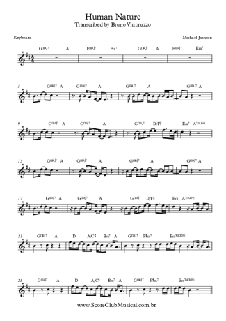 Michael Jackson Human Nature score for Keyboard