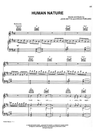 Michael Jackson  score for Piano