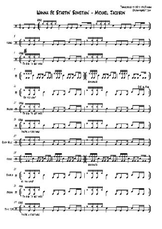 Michael Jackson  score for Drums