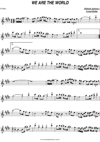 Michael Jackson  score for Violin