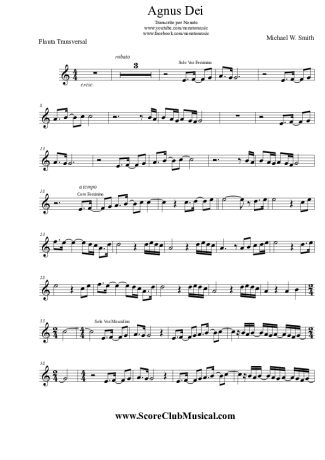 Michael W. Smith Agnus Dei score for Flute