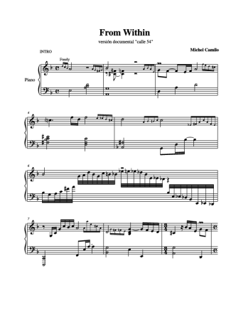 Michel Camilo From Within score for Piano