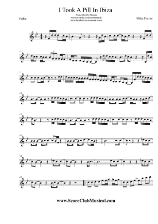 Mike Posner  score for Violin