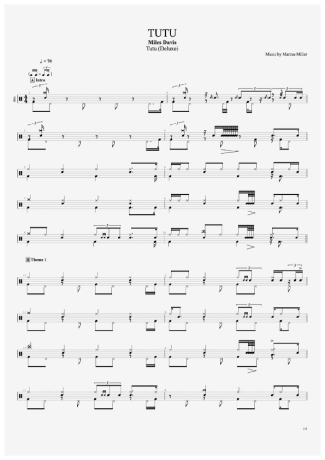 Miles Davis Tutu score for Drums