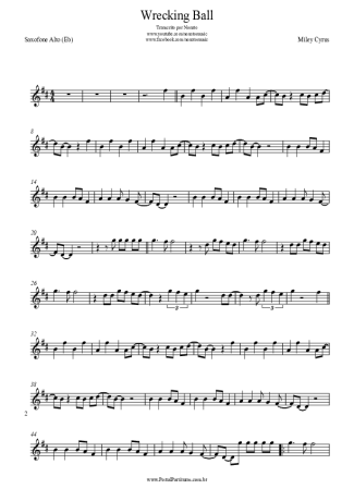 Miley Cyrus  score for Alto Saxophone