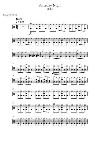 Misfits  score for Drums