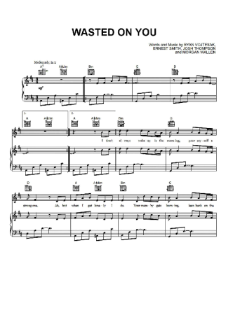 Morgan Wallen  score for Piano