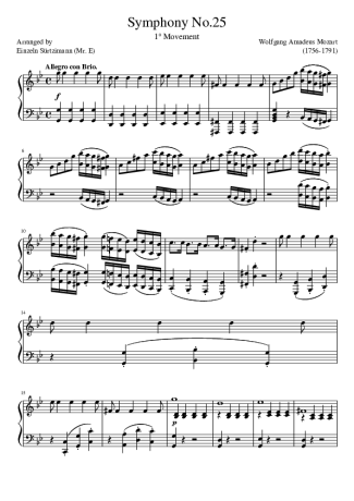 Mozart  score for Piano