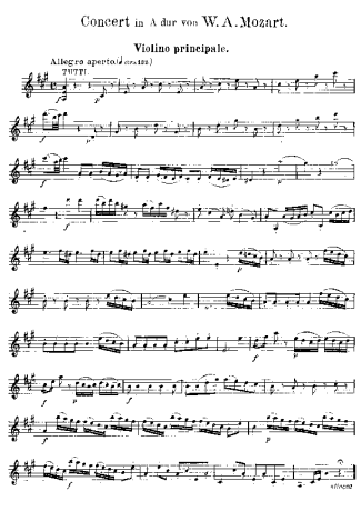 Mozart  score for Violin