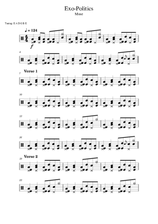 Muse Exo Politics score for Drums