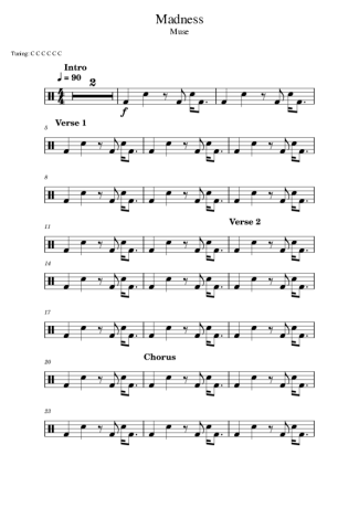 Muse  score for Drums