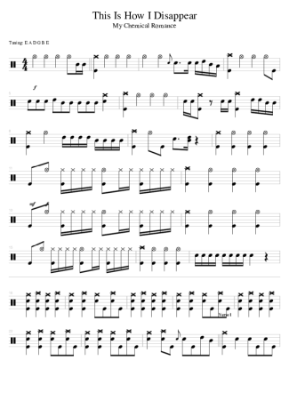 My Chemical Romance This Is How I Disappear score for Drums