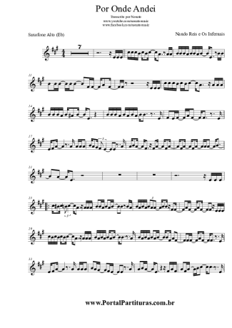 Nando Reis  score for Alto Saxophone