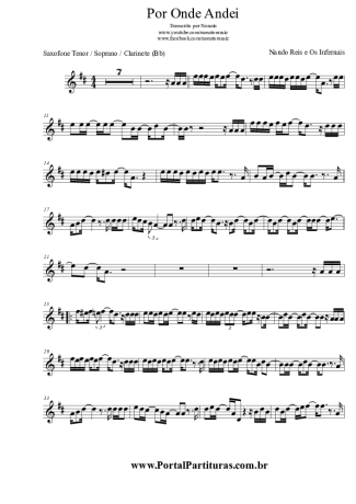 Nando Reis  score for Tenor Saxophone Soprano (Bb)