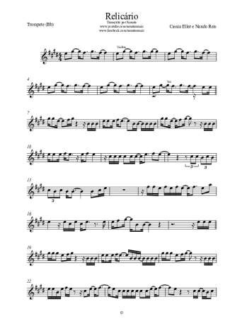 Nando Reis Relicário score for Trumpet