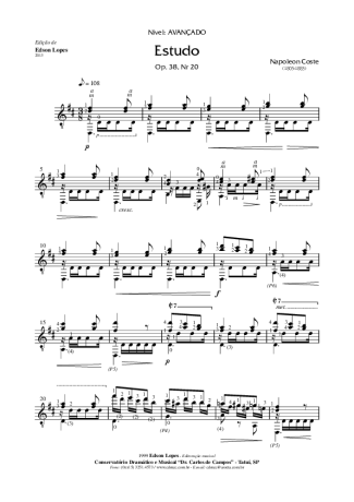 Napoléon Coste  score for Acoustic Guitar