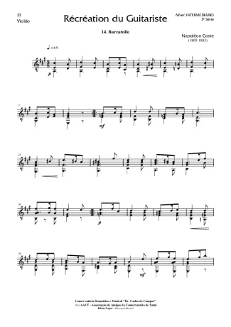 Napoléon Coste  score for Acoustic Guitar