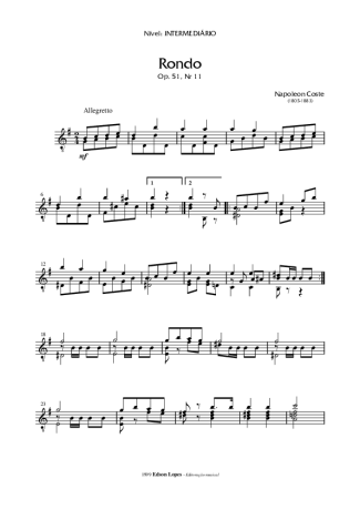 Napoléon Coste  score for Acoustic Guitar